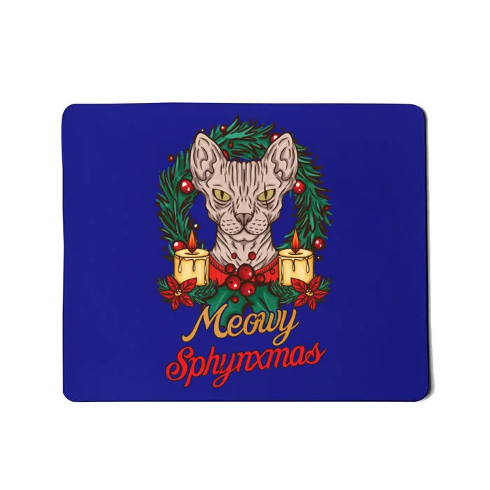 Santa Sphynx Hairless Cat Lovers Christmas Gift Funny Gift Mousepad