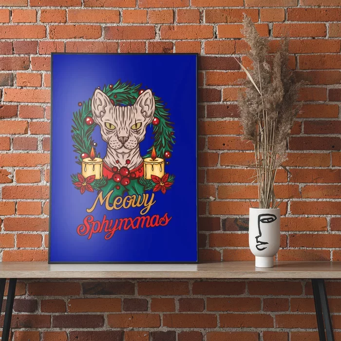 Santa Sphynx Hairless Cat Lovers Christmas Gift Funny Gift Poster