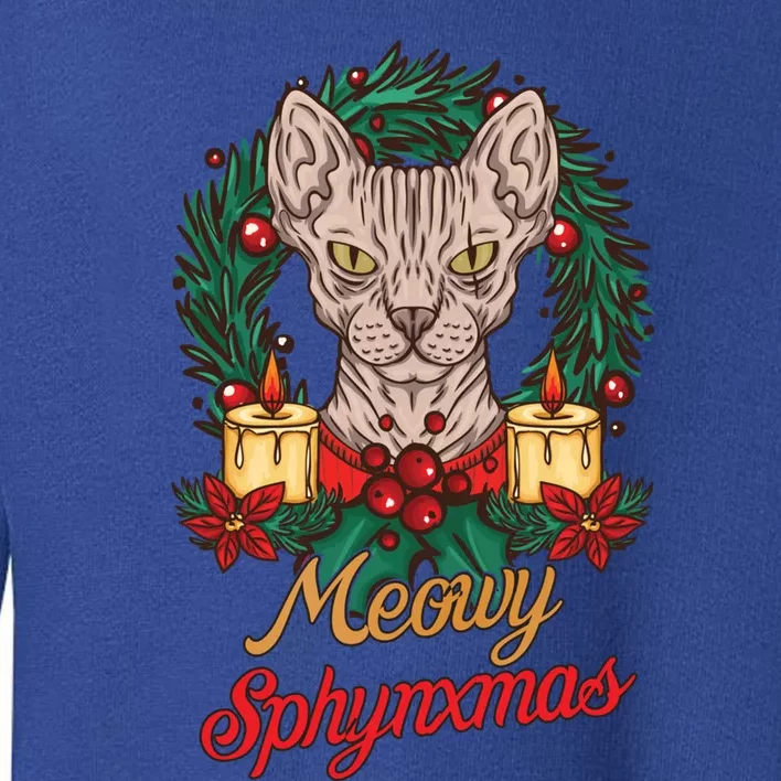 Santa Sphynx Hairless Cat Lovers Christmas Gift Funny Gift Toddler Sweatshirt