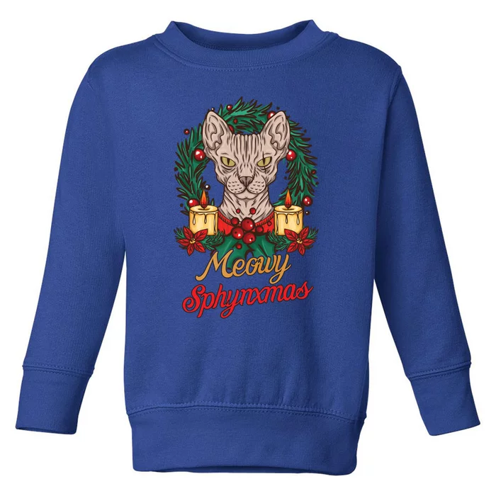 Santa Sphynx Hairless Cat Lovers Christmas Gift Funny Gift Toddler Sweatshirt