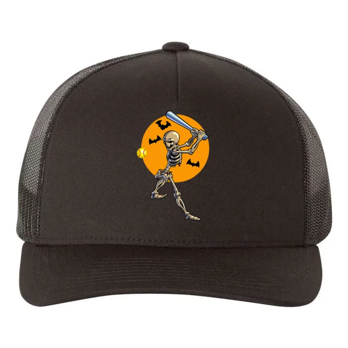 Softball Skeleton Halloween Yupoong Adult 5-Panel Trucker Hat