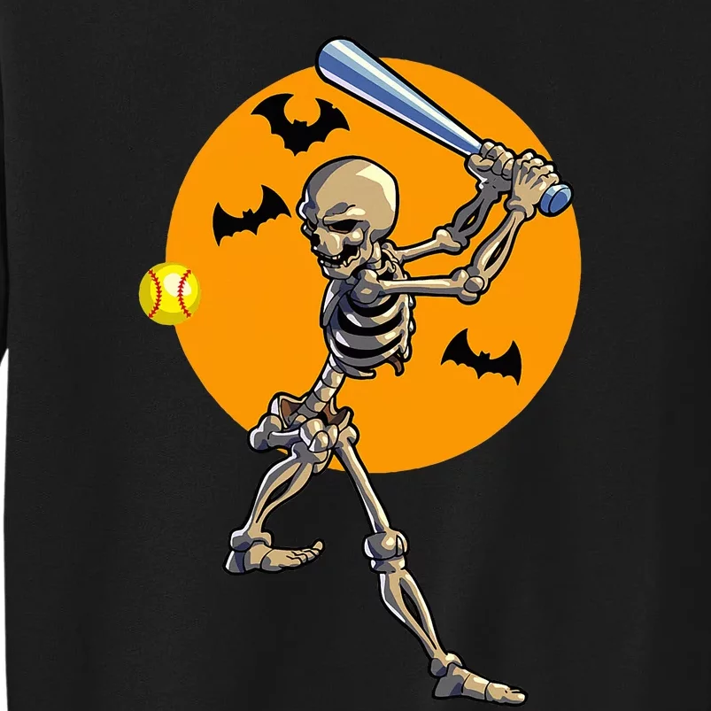 Softball Skeleton Halloween Sweatshirt