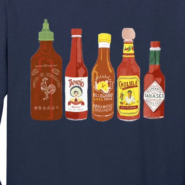 Spicy Sauce Habanero Spicy Food Mexican Chili Tall Long Sleeve T-Shirt