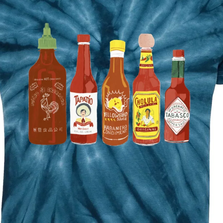 Spicy Sauce Habanero Spicy Food Mexican Chili Kids Tie-Dye T-Shirt