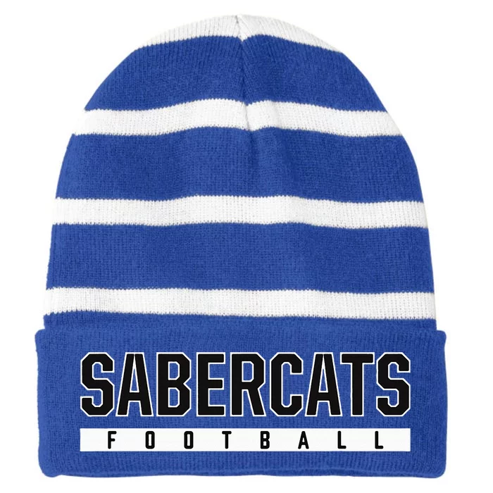 Sabercats Sabino High School Football Striped Beanie with Solid Band