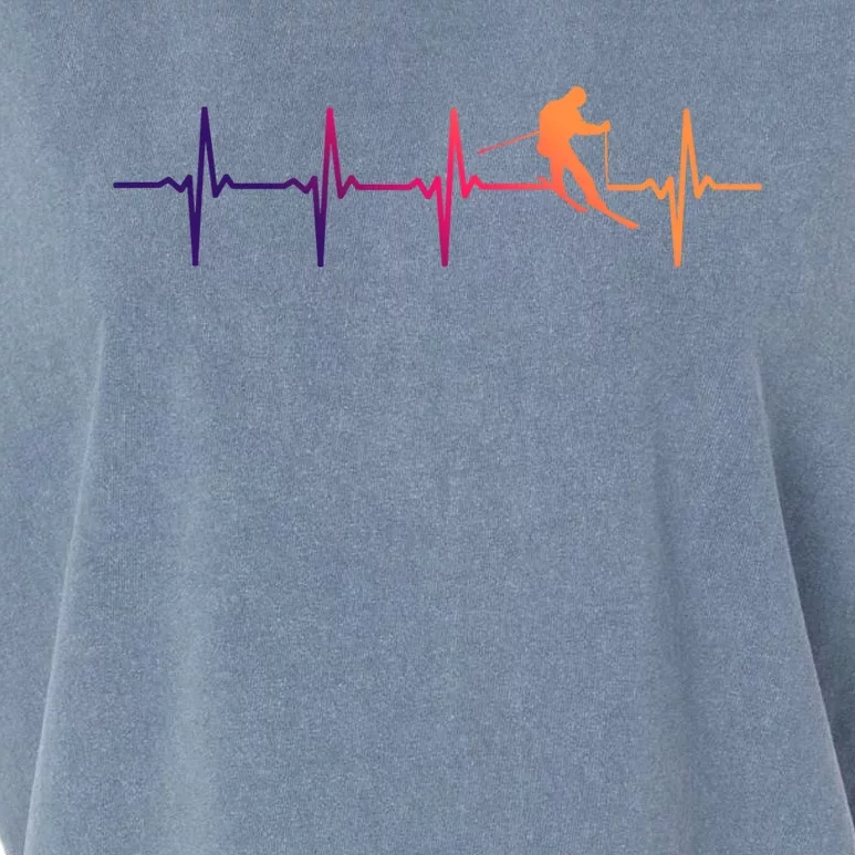 Skiing Ski Heartbeat Gift For Skiers Gift Garment-Dyed Women's Muscle Tee