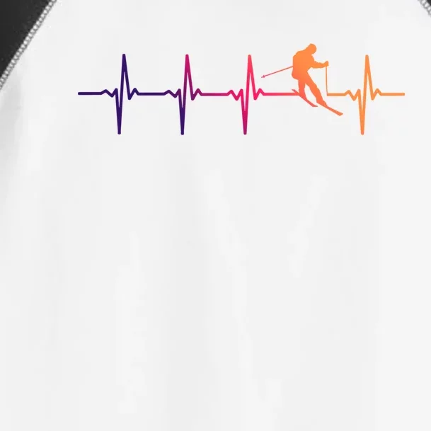 Skiing Ski Heartbeat Gift For Skiers Gift Toddler Fine Jersey T-Shirt