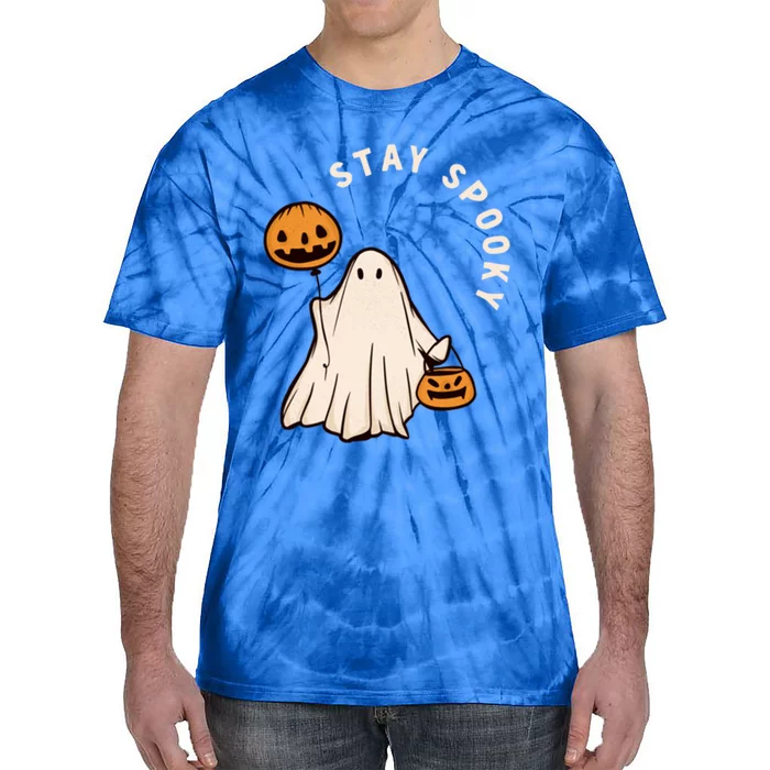 Stay Spooky Halloween Retro Spooky Season Fall Vibes Ghost Gift Tie-Dye T-Shirt