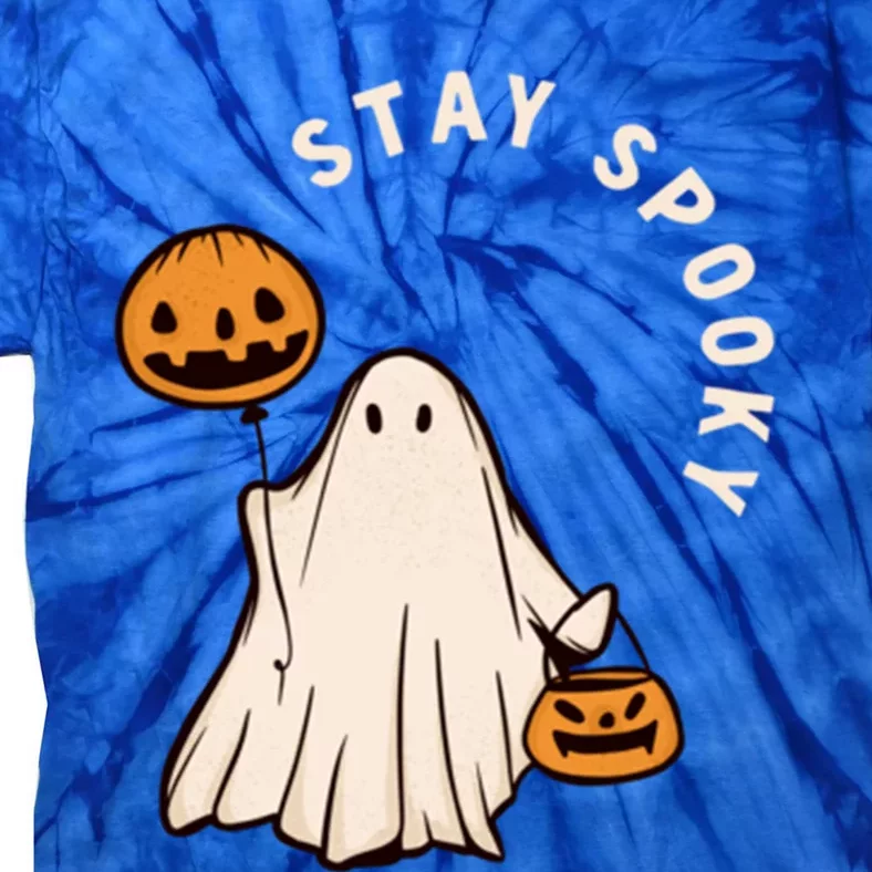 Stay Spooky Halloween Retro Spooky Season Fall Vibes Ghost Gift Tie-Dye T-Shirt