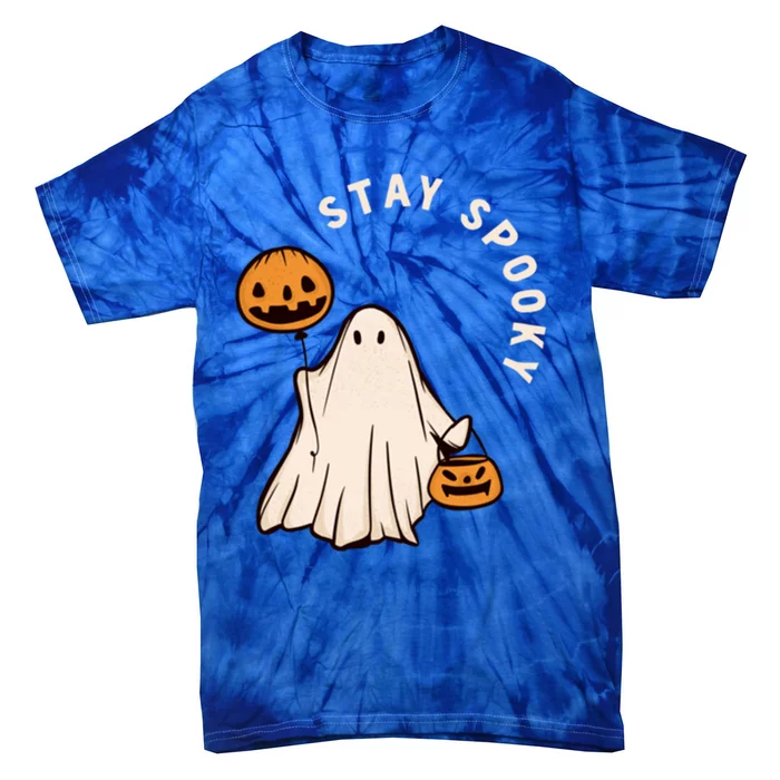 Stay Spooky Halloween Retro Spooky Season Fall Vibes Ghost Gift Tie-Dye T-Shirt