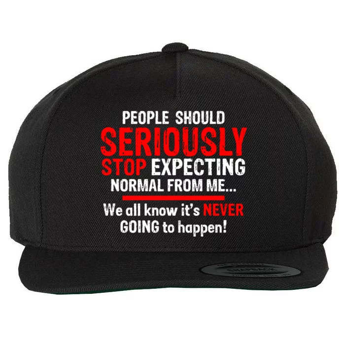 Sarcastic Sarcasm Humour Joke Quote Novelty Wool Snapback Cap