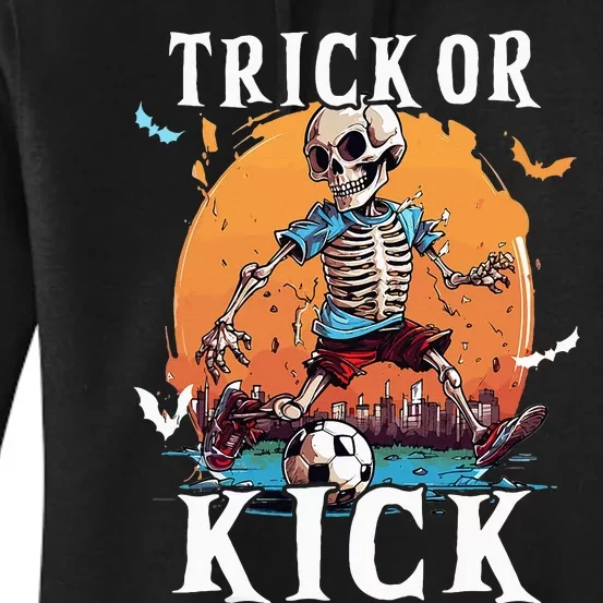 Soccer Skeleton Halloween Soccer Player Halloween Women's Pullover Hoodie