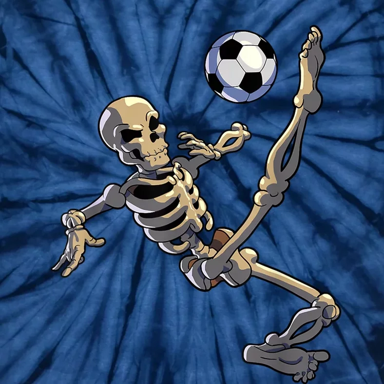 Soccer Skeleton Halloween Soccer Bicycle Kick Tie-Dye T-Shirt