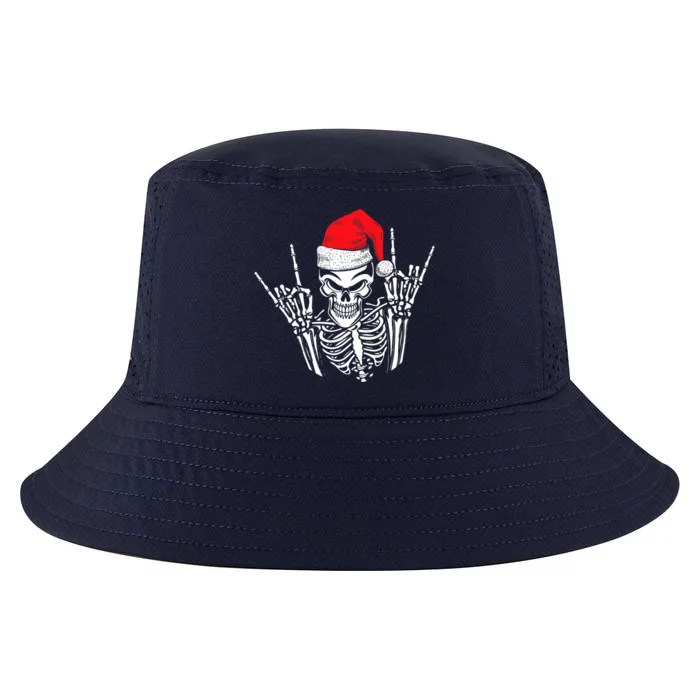 Skeleton Santa Hat Rock And Roll Hand Cool Christmas Xmas Gift Cool Comfort Performance Bucket Hat