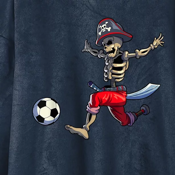 Soccer Skeleton Halloween Boy Soccer Pirate Halloween Hooded Wearable Blanket