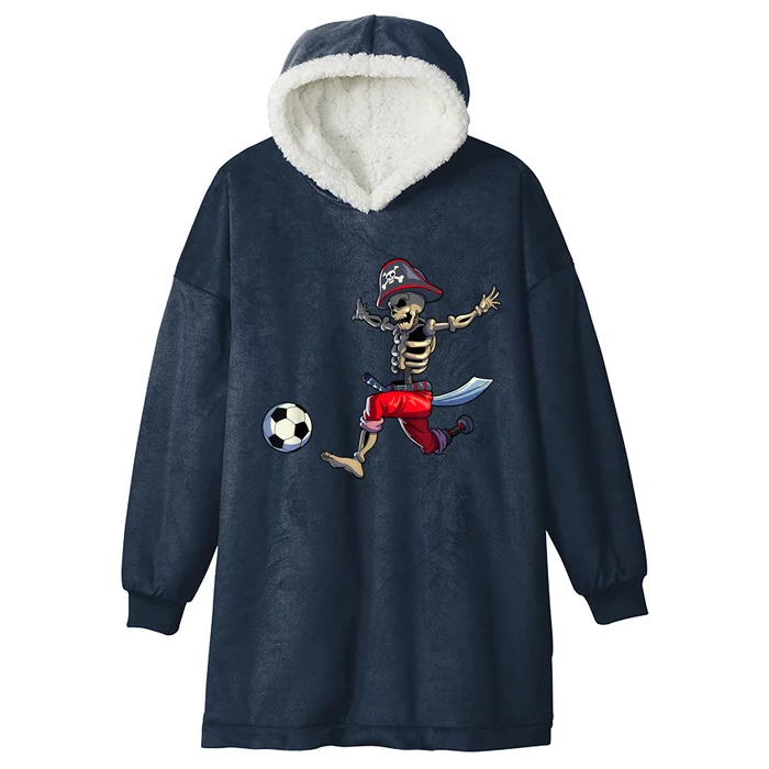 Soccer Skeleton Halloween Boy Soccer Pirate Halloween Hooded Wearable Blanket