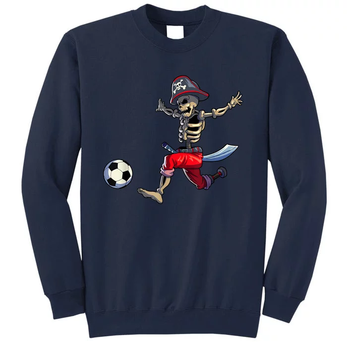 Soccer Skeleton Halloween Boy Soccer Pirate Halloween Tall Sweatshirt