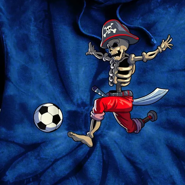 Soccer Skeleton Halloween Boy Soccer Pirate Halloween Tie Dye Hoodie