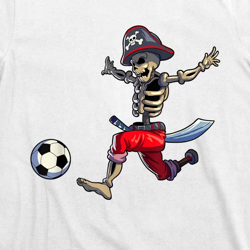 Soccer Skeleton Halloween Boy Soccer Pirate Halloween T-Shirt