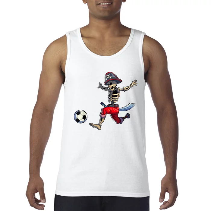 Soccer Skeleton Halloween Boy Soccer Pirate Halloween Tank Top