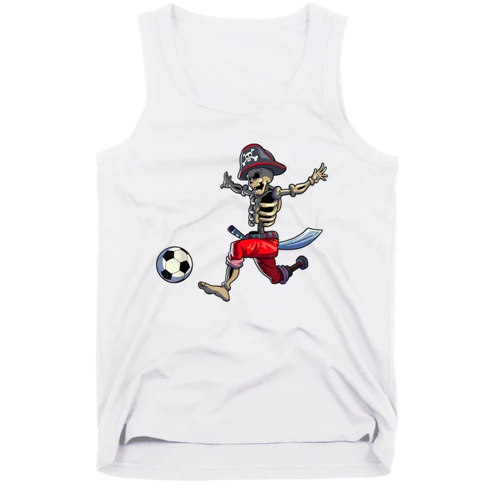 Soccer Skeleton Halloween Boy Soccer Pirate Halloween Tank Top