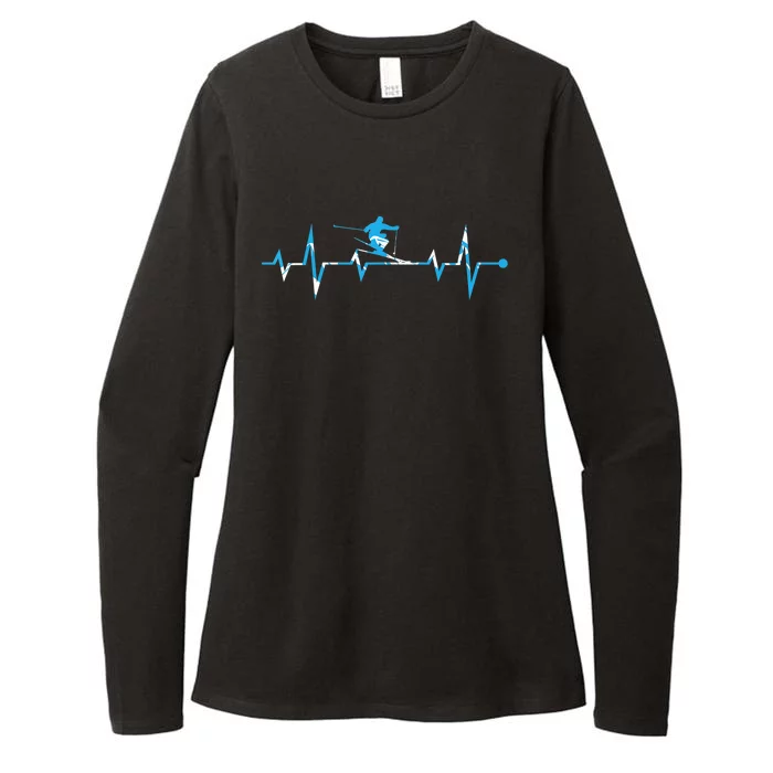 Skiing Ski Heartbeat Gift For Skiers Gift Womens CVC Long Sleeve Shirt