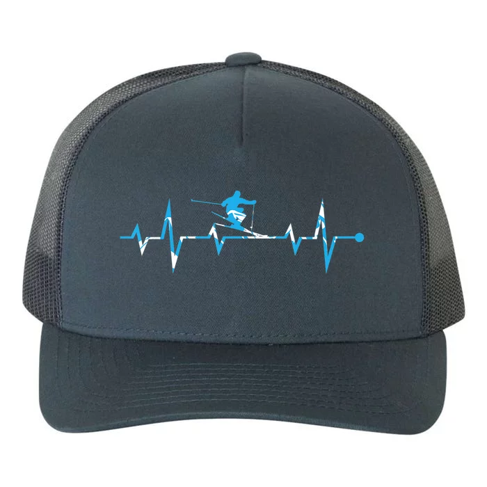 Skiing Ski Heartbeat Gift For Skiers Gift Yupoong Adult 5-Panel Trucker Hat