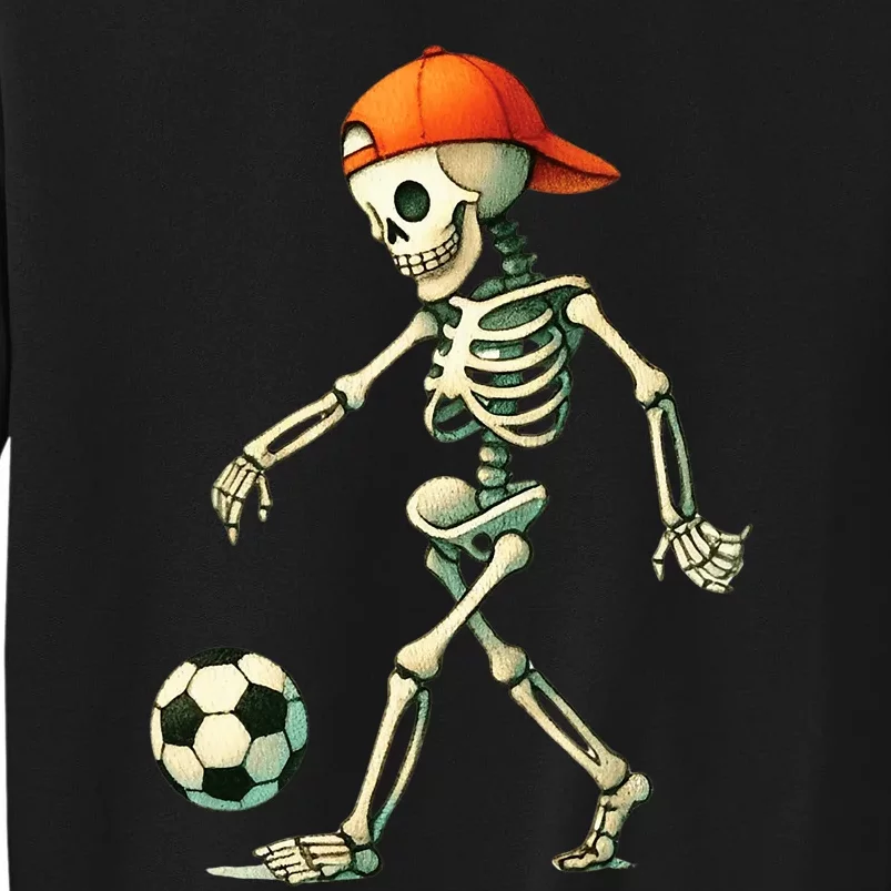 Skeleton Soccer Halloween Costume Funny Tall Sweatshirt