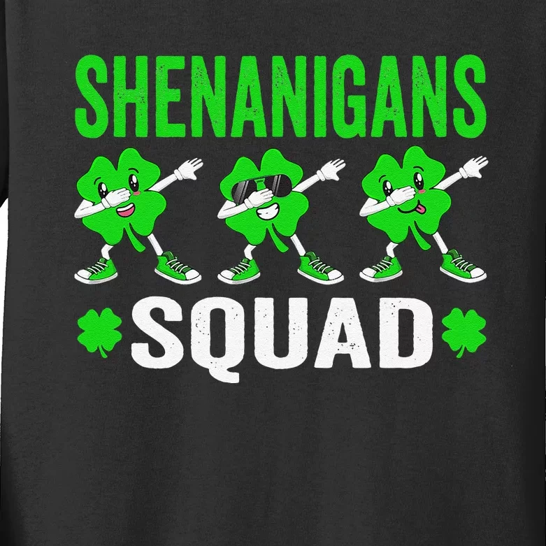 Shenanigans Squad Happy st patrick green shamrocks Kids Long Sleeve Shirt