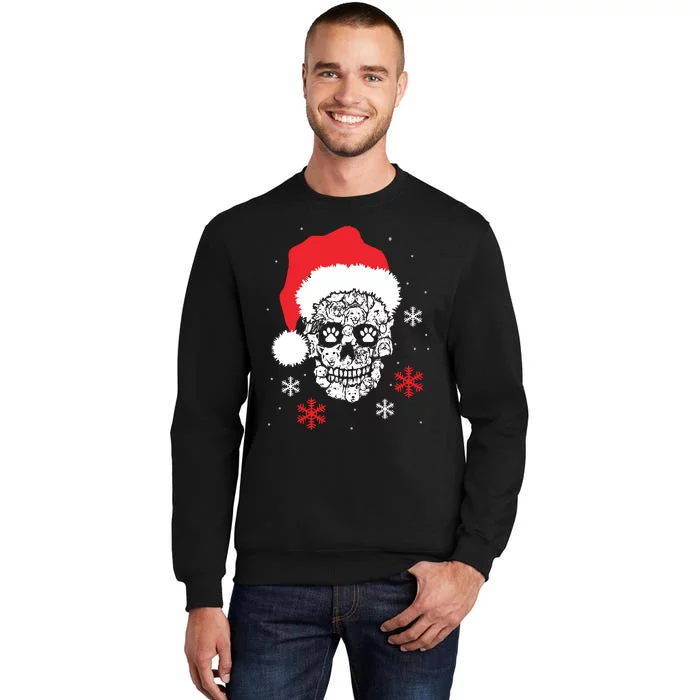 Skull Santa Hat Funny Christmas Xmas Sweatshirt