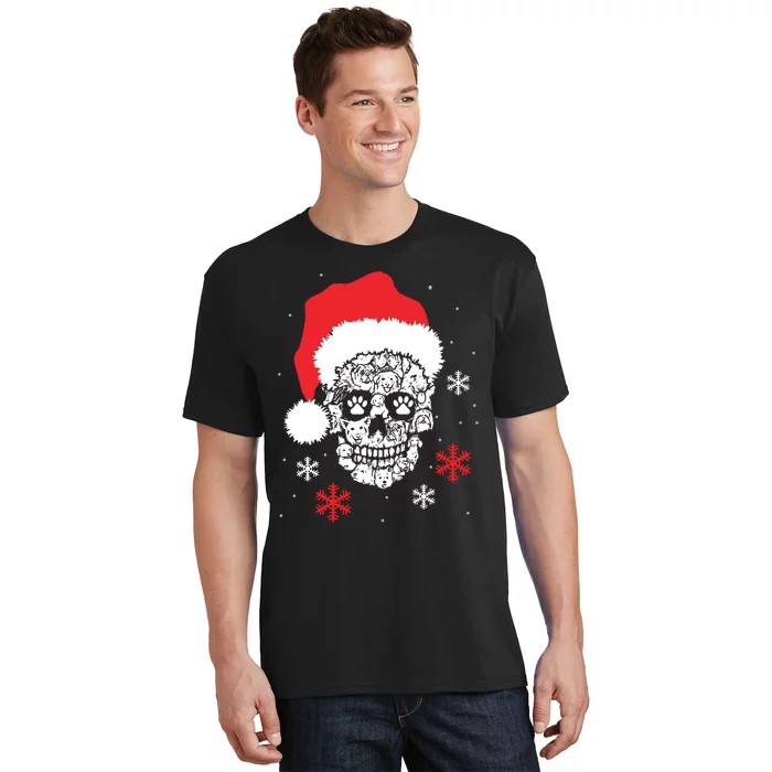 Skull Santa Hat Funny Christmas Xmas T-Shirt