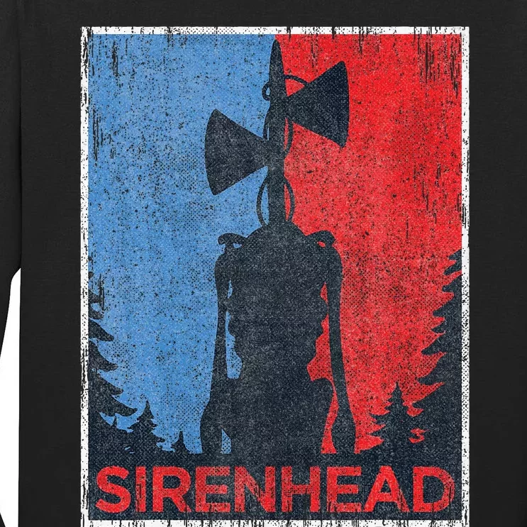 Scary Siren Head Meme Gamer Xmas Tall Long Sleeve T-Shirt