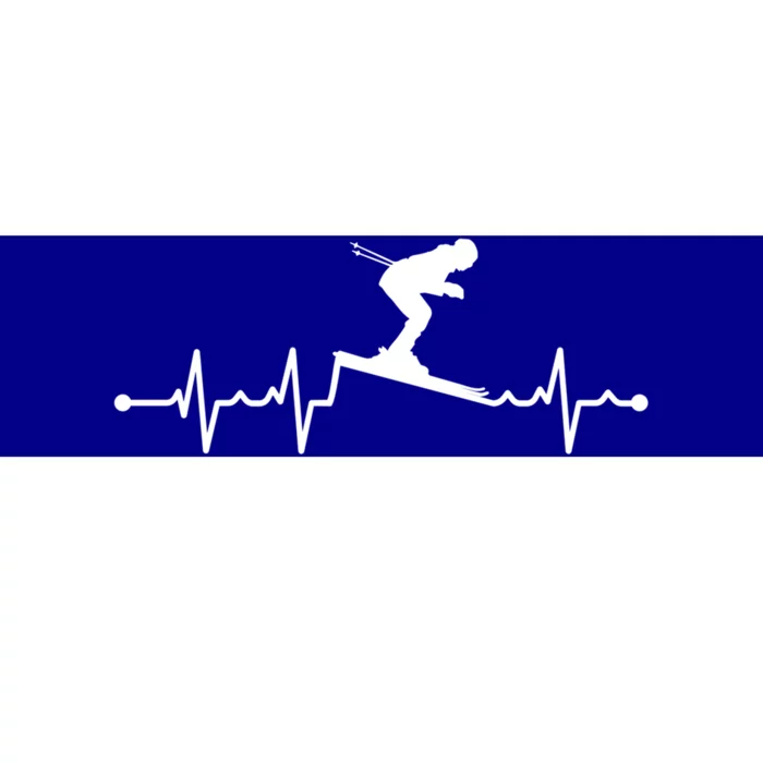 Skiing Ski Heartbeat For Skiers Gift Bumper Sticker