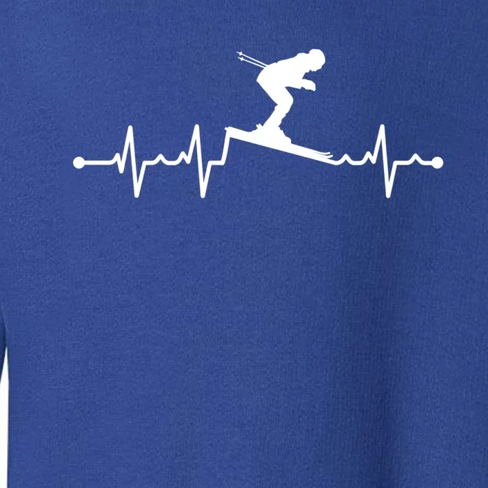 Skiing Ski Heartbeat For Skiers Gift Toddler Sweatshirt