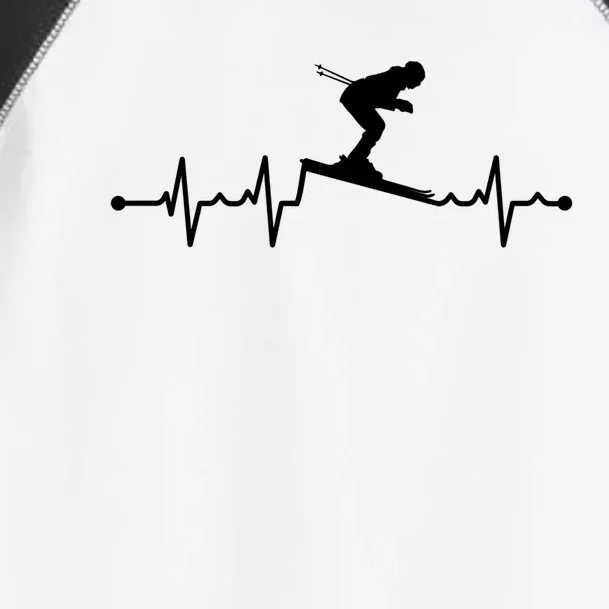 Skiing Ski Heartbeat For Skiers Gift Toddler Fine Jersey T-Shirt