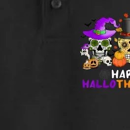 Sugar Skull Happy Hallothanksmas Halloween Thanksgiving Xmas Dry Zone Grid Performance Polo