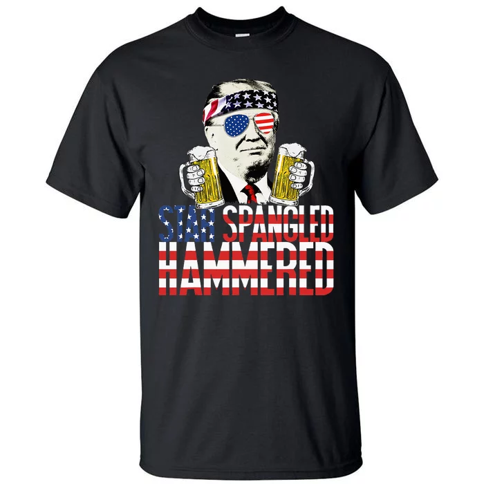 Star Spangled Hammered President Donald Trump Beer Lover Tall T-Shirt