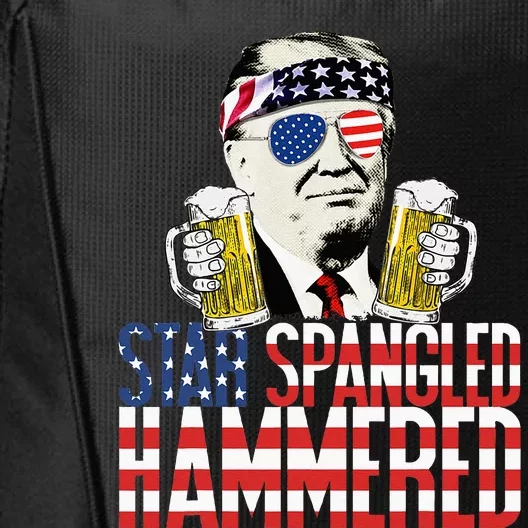 Star Spangled Hammered President Donald Trump Beer Lover City Backpack