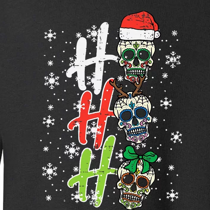 Sugar Skull Ho Ho Ho Xmas Mexican Christmas Toddler Sweatshirt