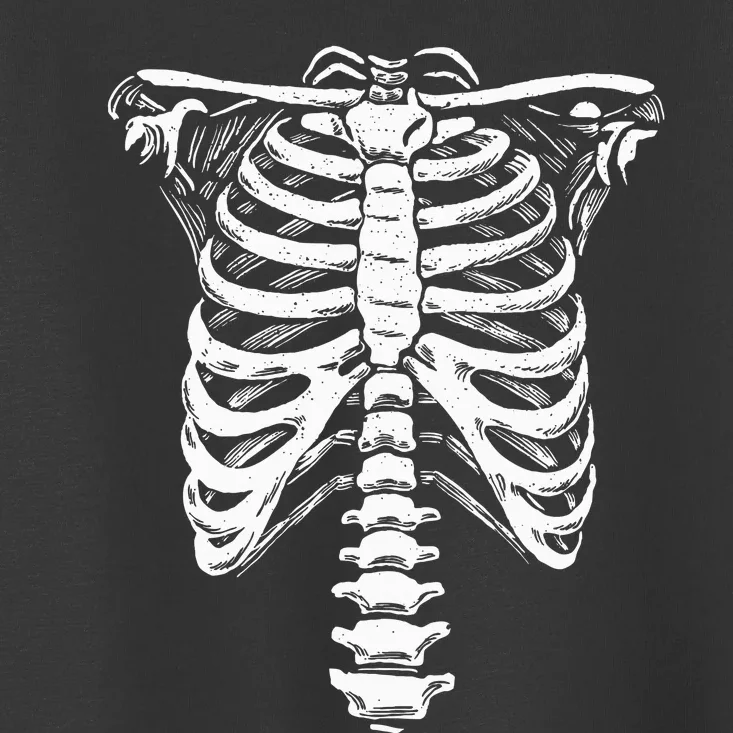 Spooky Skeleton Heart Rib Cage XRay Funny Halloween Design Toddler T-Shirt