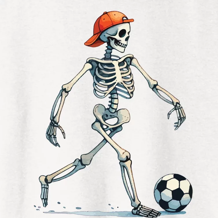 Skeleton Soccer Halloween Costume Funny Women's Crop Top Tee