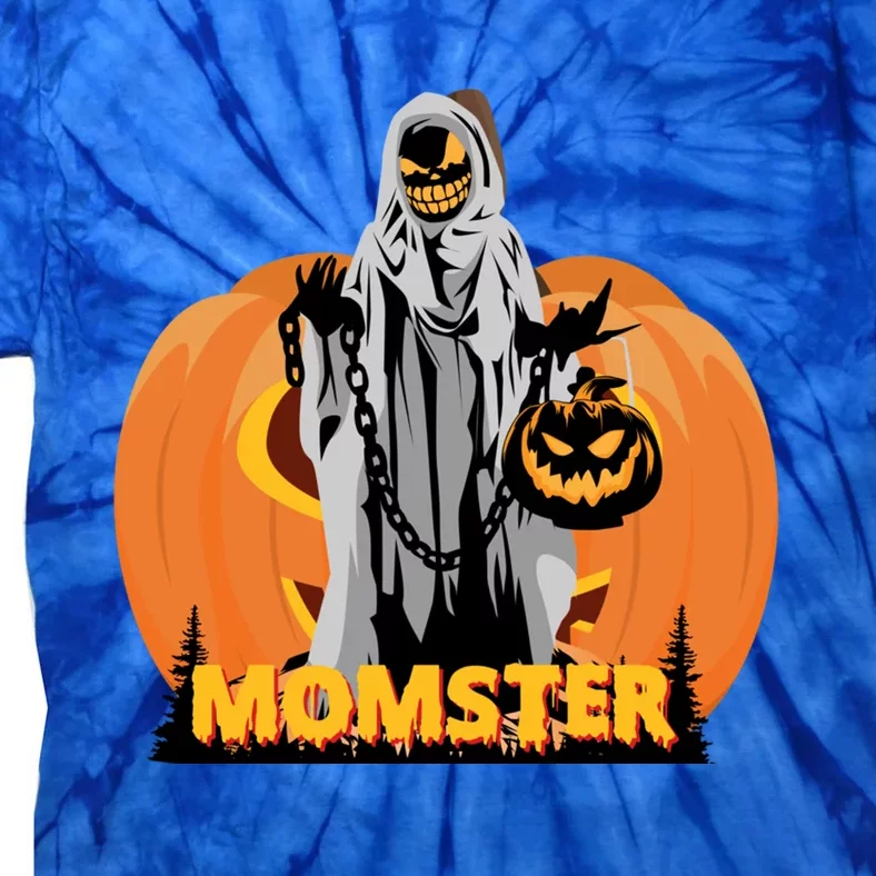 Scary Spooky Halloween Pumpkin Momster Mom Funny Gift Tie-Dye T-Shirt