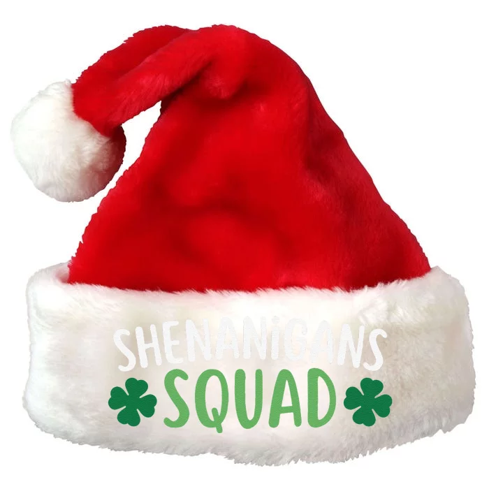 Shenanigans Squad happy st patrick green shamrocks Premium Christmas Santa Hat