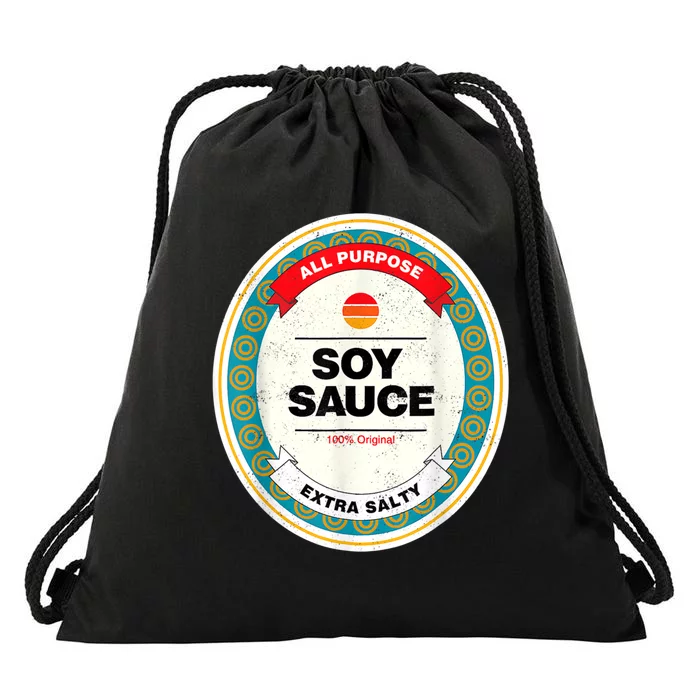 Soy Sauce Funny Costume Vegan soy sauce funny sushi matching group halloween costume Drawstring Bag