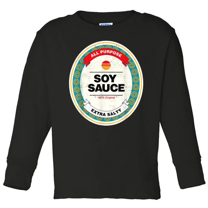 Soy Sauce Funny Costume Vegan soy sauce funny sushi matching group halloween costume Toddler Long Sleeve Shirt