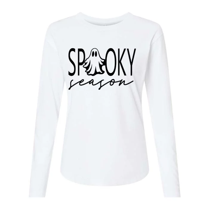 Spooky Season Happy Halloween Spooky Vibes Trick Or Treat Womens Cotton Relaxed Long Sleeve T-Shirt