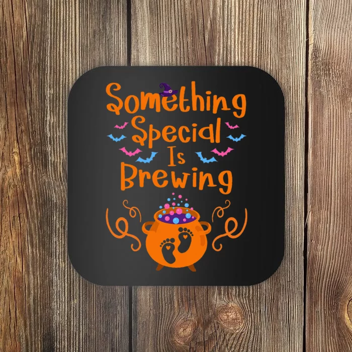 Spooky Surprise Halloween Baby Announcement Ideas Coaster