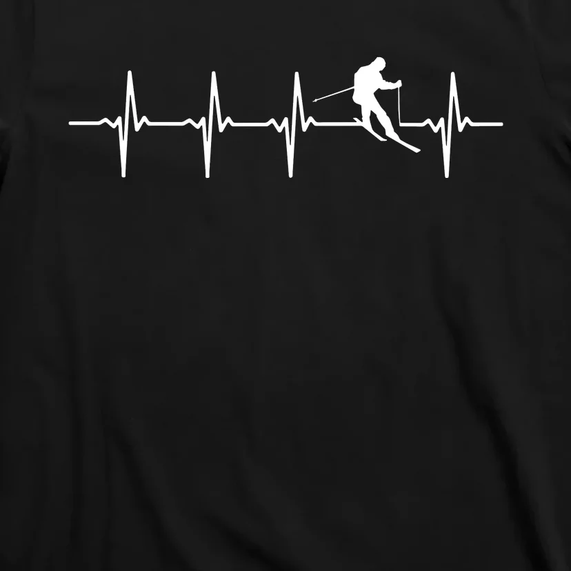 Skiing Ski Heartbeat T Gift For Skiers T-Shirt