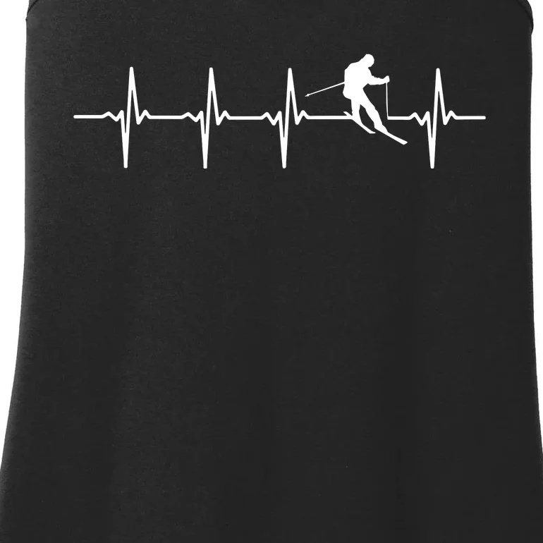 Skiing Ski Heartbeat T Gift For Skiers Ladies Essential Tank