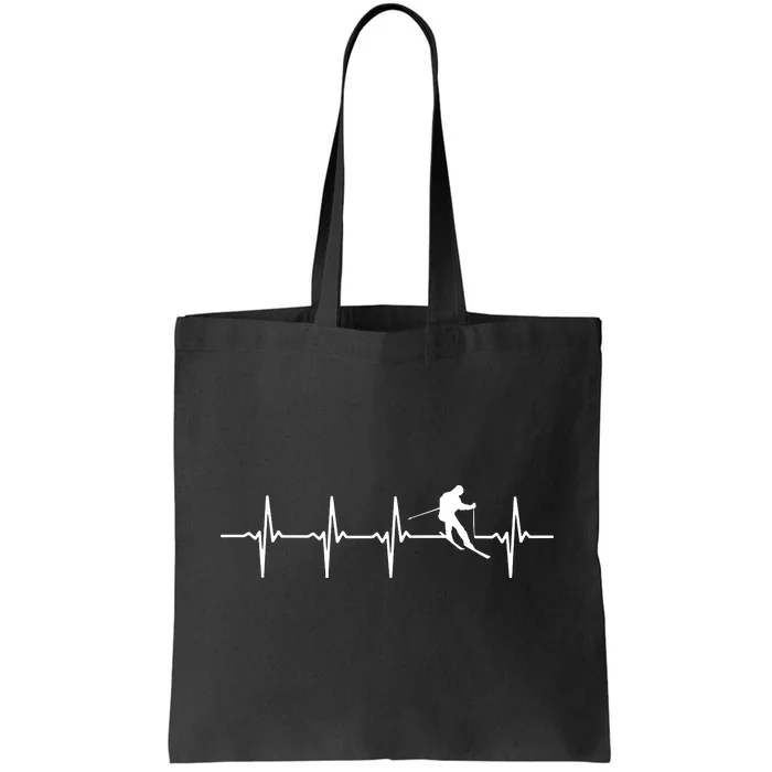 Skiing Ski Heartbeat T Gift For Skiers Tote Bag